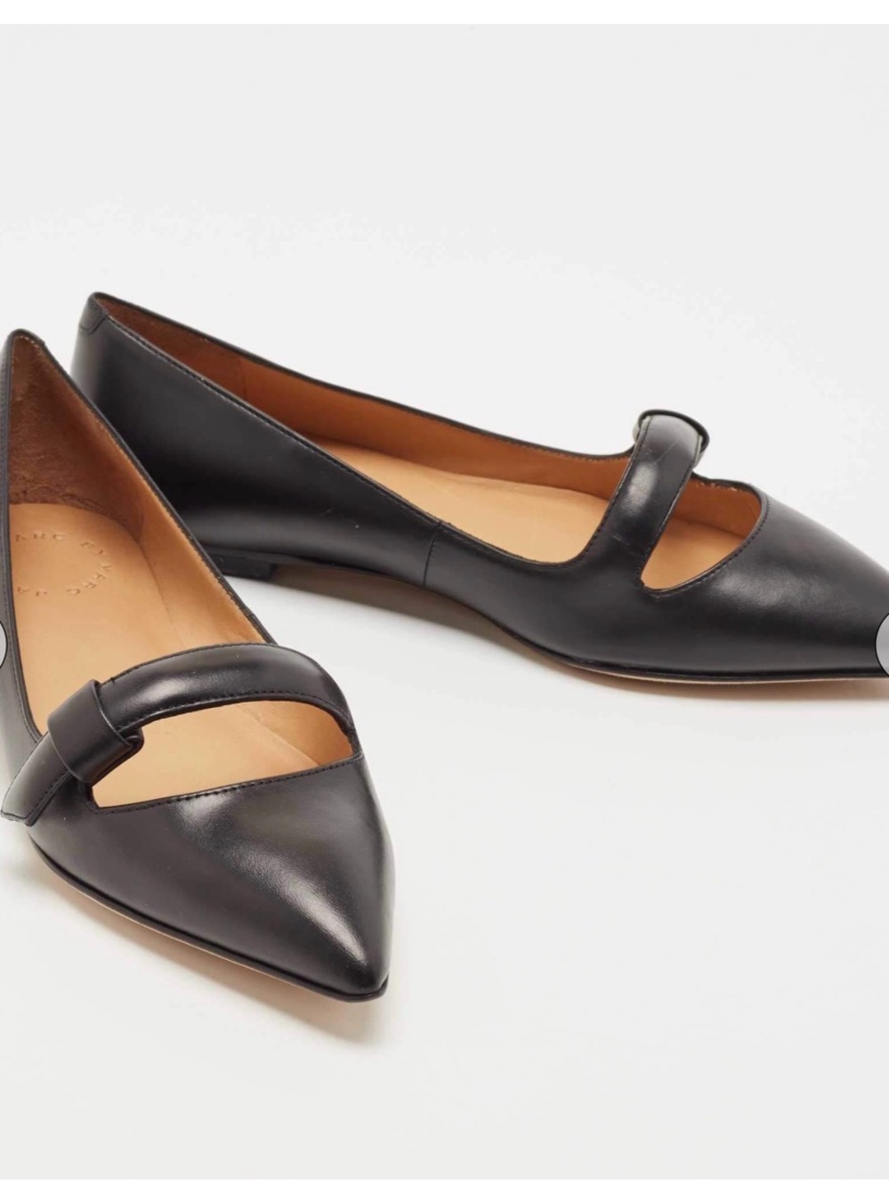 Marc by Marc Jacobs Black Leather Pointed Ballet Flats Size EU 37/Approx US 6.5